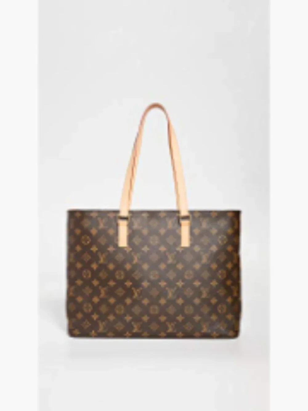 Pre-Loved Monogram Canvas Tote Bag Leather Trim Structured